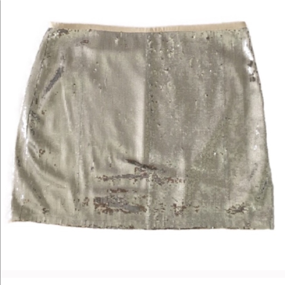 NWOT sexy silver sequin mini skirt